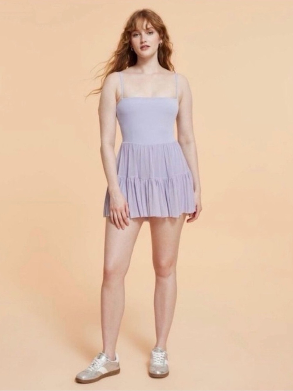 Blogilates x Target Lavender Tiered Athletic Dress with built in shorts Size XS